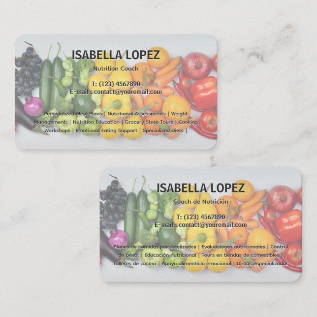 Carte De Visite Entraîneur nutritionnel bilingue (Devant / Derrière)