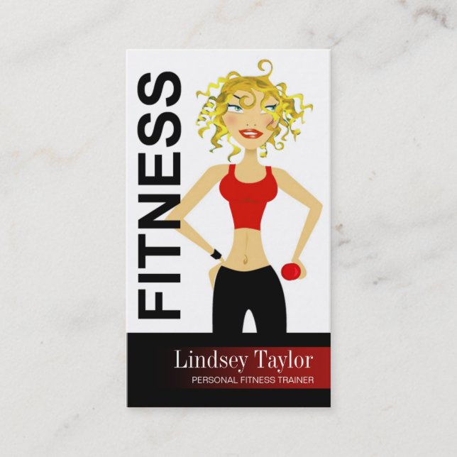 Carte De Visite Entraîneur personnel blond de la forme physique (Devant)