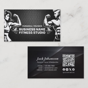 Carte De Visite Entraîneur personnel de fitness Bodybuilding Gym B