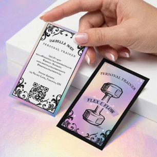 Carte De Visite Entraîneur Personnel de Fitness Holographique Irid