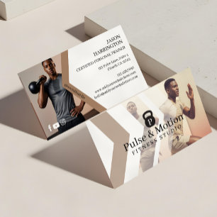 Carte De Visite Entraîneur Personnel de Fitness Kettlebell Monogra