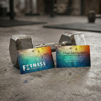 Carte De Visite Entraîneur Personnel de Fitness Texte Gras Logo Ha