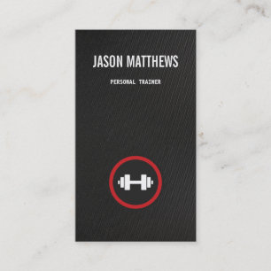 Carte De Visite Entraîneur personnel Dumbbell Logo Fitness Trainin