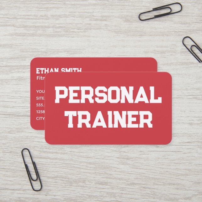 Carte De Visite Entraîneur personnel Fitness (Devant/Arrière en situation)