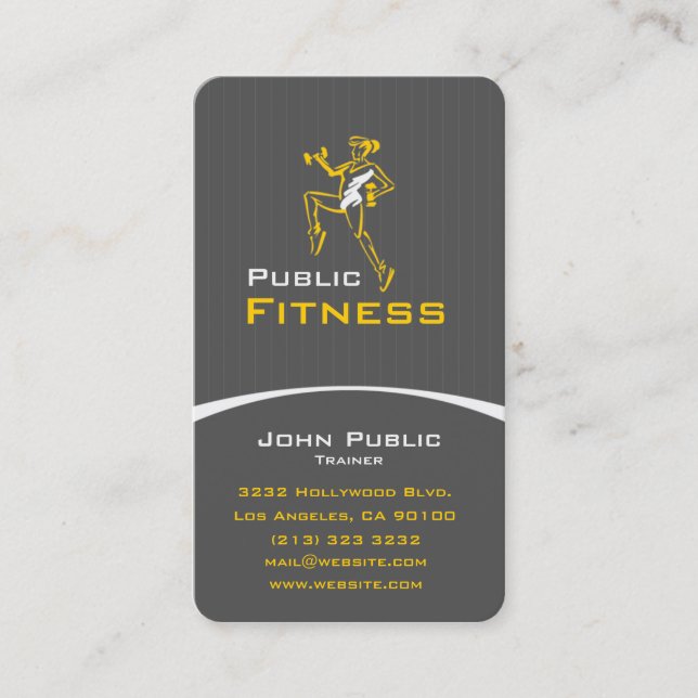 Carte De Visite Entraîneur personnel pour la remise en forme aérob (Devant)