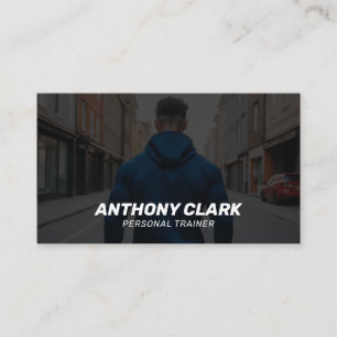 Carte De Visite Entraîneur personnel professionnel noir et blanc