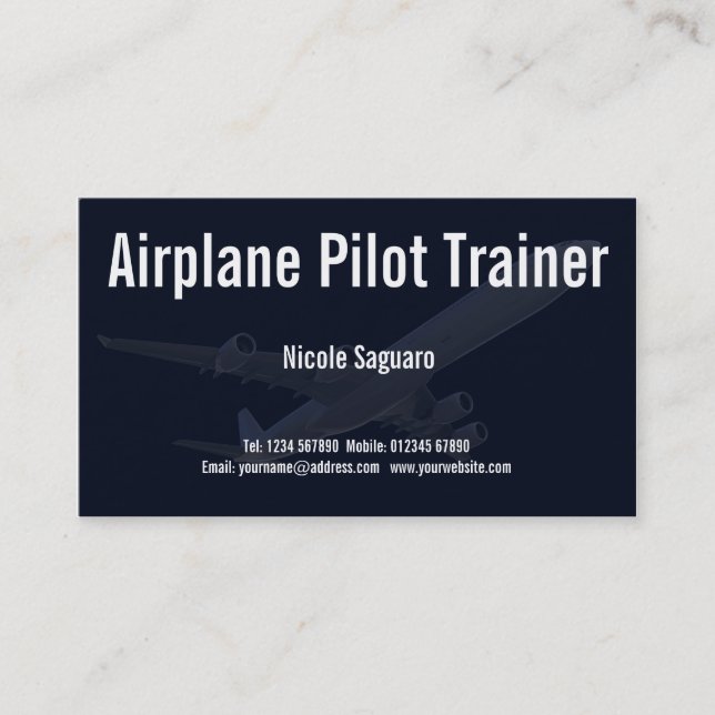 Carte De Visite Entraîneur pilote d'avion (Devant)