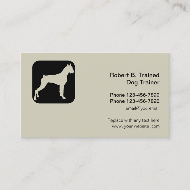 Carte De Visite Entraîneur professionnel de chiens (Devant)
