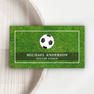 Carte De Visite Entraîneur professionnel de soccer Green Sports Tu