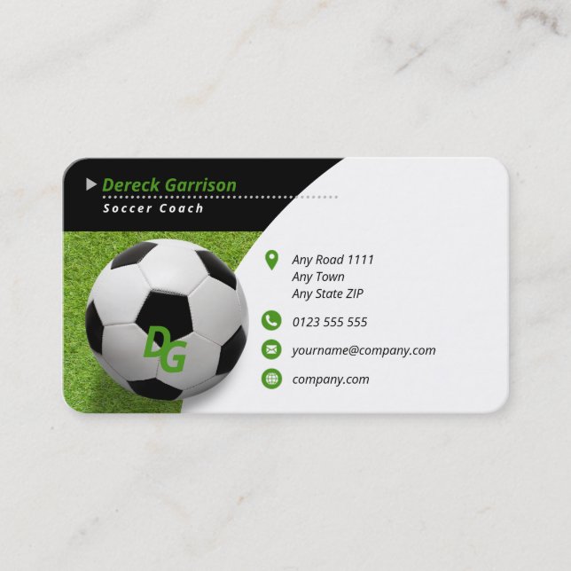 Carte De Visite Entraîneur professionnel | Sport maître de footbal (Devant)