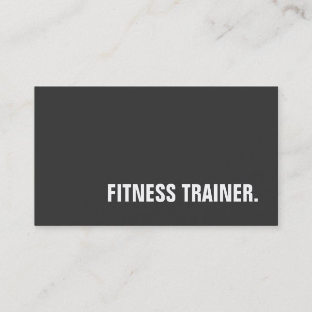 Carte De Visite Entraîneur spécial de fitness gris unique (Devant)