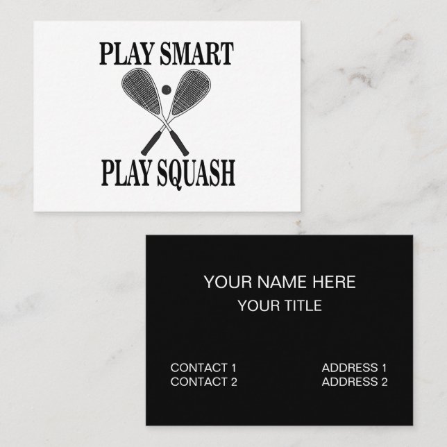 Carte De Visite Entraîneur sportif Squash (Devant / Derrière)