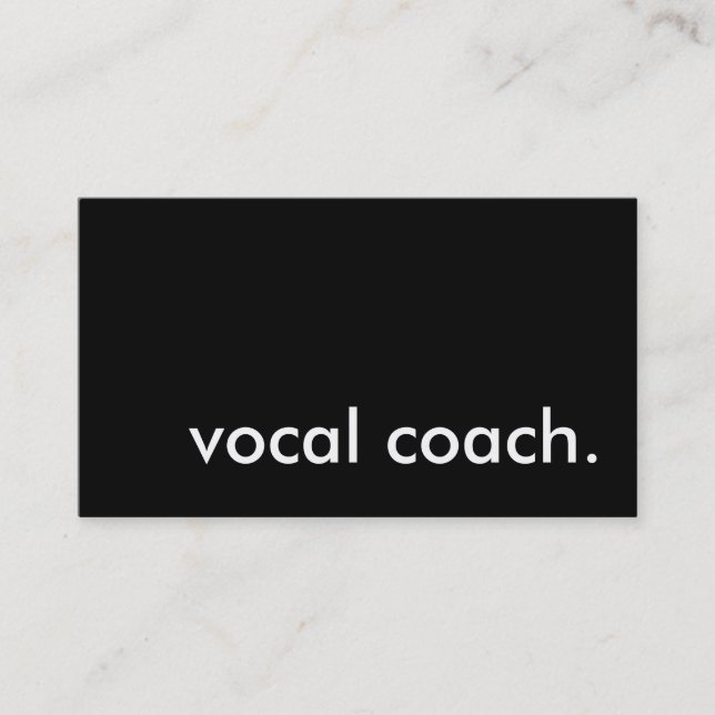 Carte De Visite entraîneur vocal. (Devant)