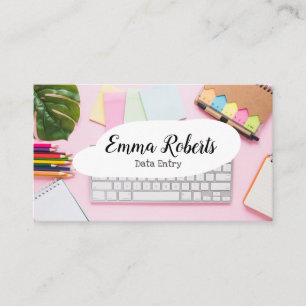 Carte De Visite Entrée des données de travail pour femme rose ordi