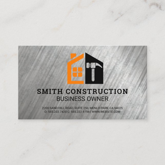 Carte De Visite Entrepreneur | Architecte de bâtiment | Constructi (Devant)