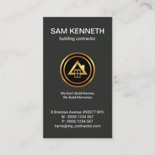Carte De Visite Entrepreneur de bâtiment minimaliste de logo de