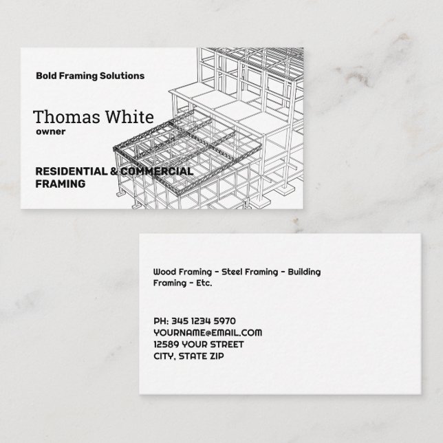 Carte De Visite Entrepreneur de cadre simple (Devant / Derrière)