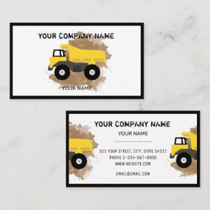 Carte De Visite Entrepreneur de camions de pompage de construction