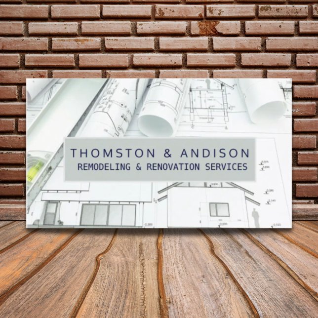 Carte De Visite Entrepreneur de construction d'architecte de const (Modern Construction Architect Builder Contractor Business Card)