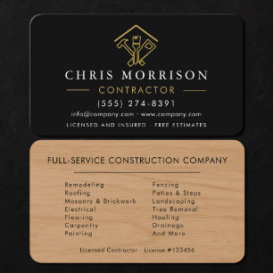 Carte De Visite Entrepreneur de construction en bois