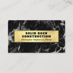 Carte De Visite Entrepreneur de construction en marbre noir d'or m