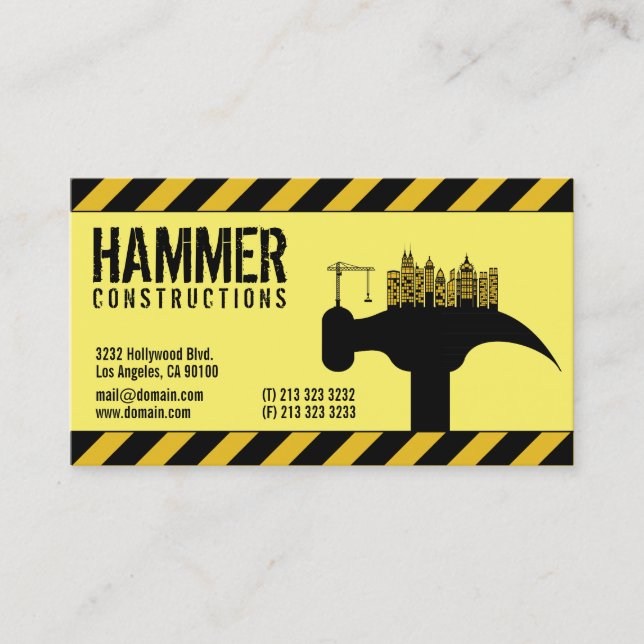 Carte De Visite Entrepreneur de construction moderne (Devant)
