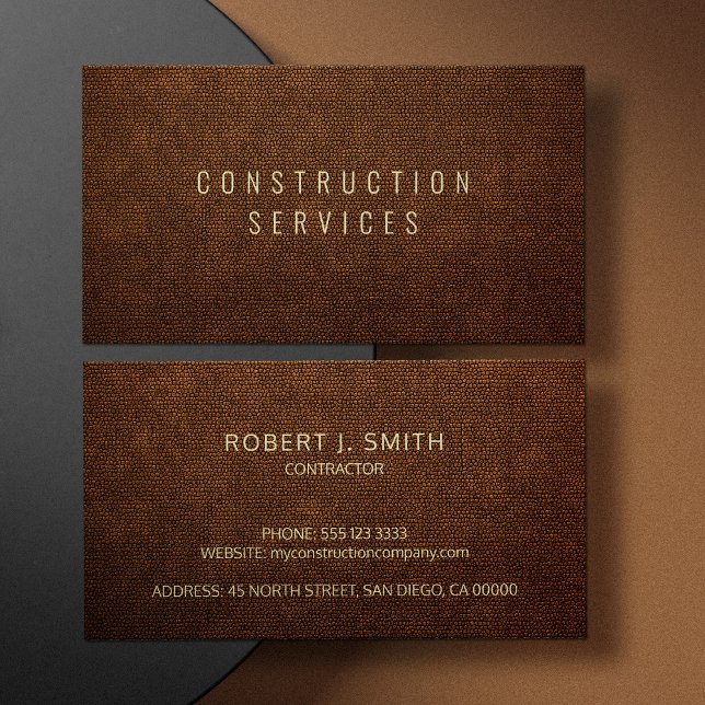 Carte De Visite Entrepreneur de construction moderne (Créateur téléchargé)