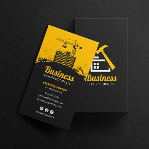 Carte De Visite Entrepreneur de construction professionnel constru