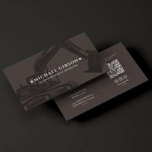 Carte De Visite Entrepreneur de matériel lourd Construction Espres
