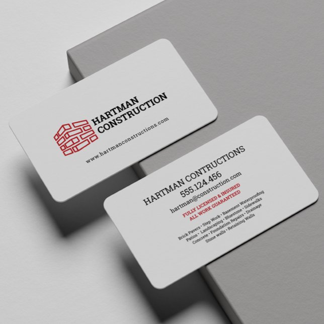Carte De Visite Entrepreneur de menuisier de construction de MURS  (Créateur téléchargé)