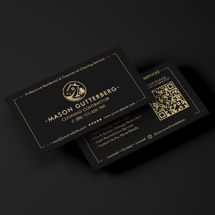 Carte De Visite Entrepreneur de Restauration de Nettoyage Moderne