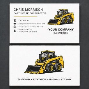 Carte De Visite Entrepreneur de terrassement Construction