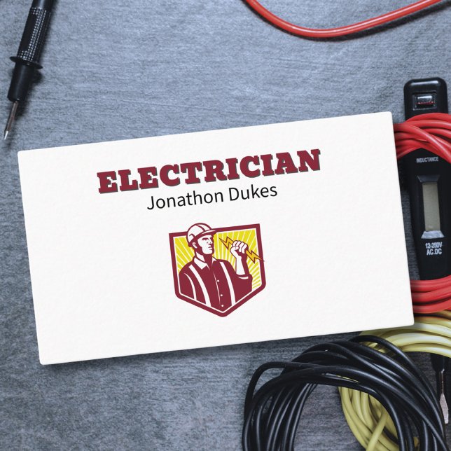Carte De Visite Entrepreneur d'entretien d'électricien (Créateur téléchargé)