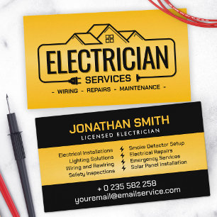 Carte De Visite Entrepreneur Électricien Professionnel - Électrici
