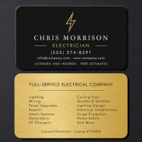 Entrepreneur Électricien Professionnel Noir & Or