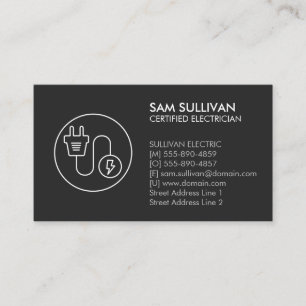 Carte De Visite Entrepreneur électrique