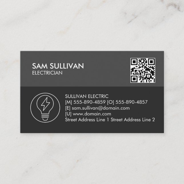 Carte De Visite Entrepreneur électrique (Devant)