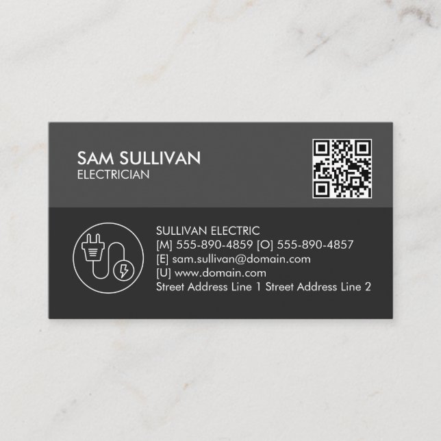 Carte De Visite Entrepreneur électrique (Devant)