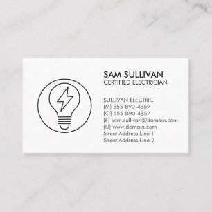 Carte De Visite Entrepreneur électrique