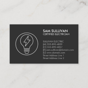 Carte De Visite Entrepreneur électrique