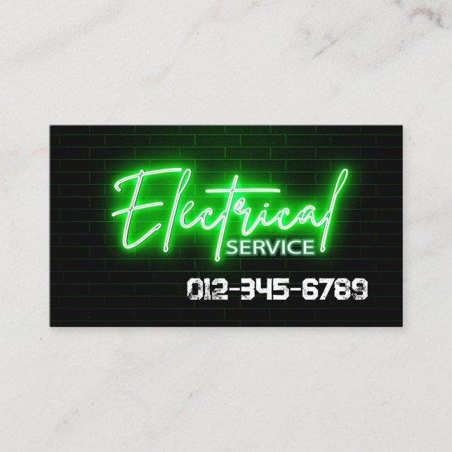 Carte De Visite Entrepreneur électrique (Devant)