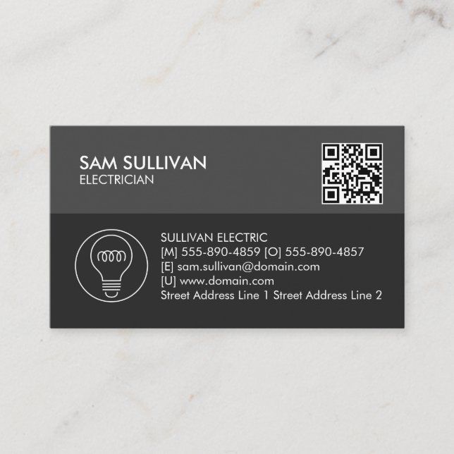 Carte De Visite Entrepreneur électrique (Devant)