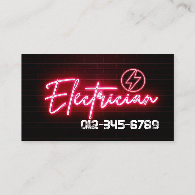 Carte De Visite Entrepreneur électrique (Devant)