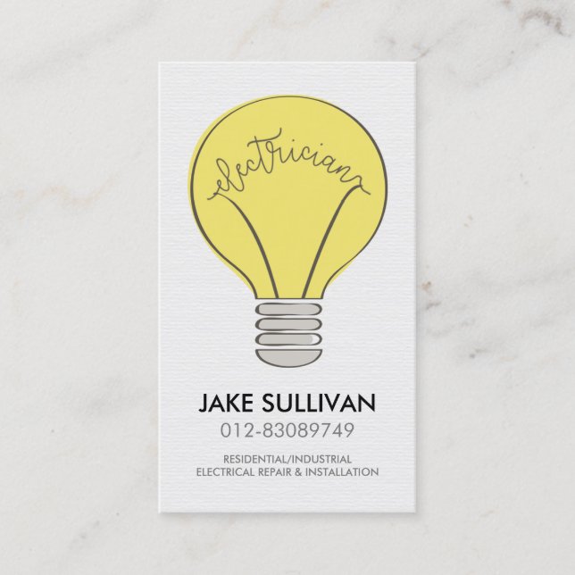 Carte De Visite Entrepreneur électrique (Devant)