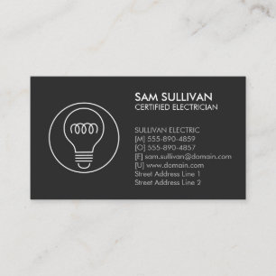 Carte De Visite Entrepreneur électrique
