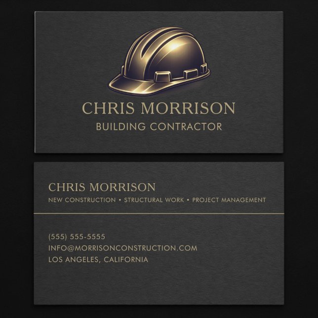 Carte De Visite Entrepreneur en Bâtiment Casque Professionnel (Créateur téléchargé)