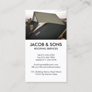 Carte De Visite Entrepreneur en construction de toitures