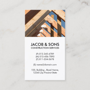 Carte De Visite Entrepreneur en construction de toitures