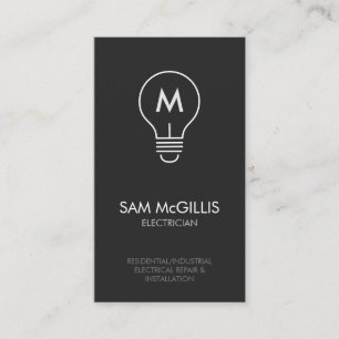 Carte De Visite Entrepreneur en électricité Monogramme