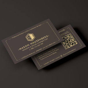 Carte De Visite Entrepreneur en fenêtres portes modernes Espresso 